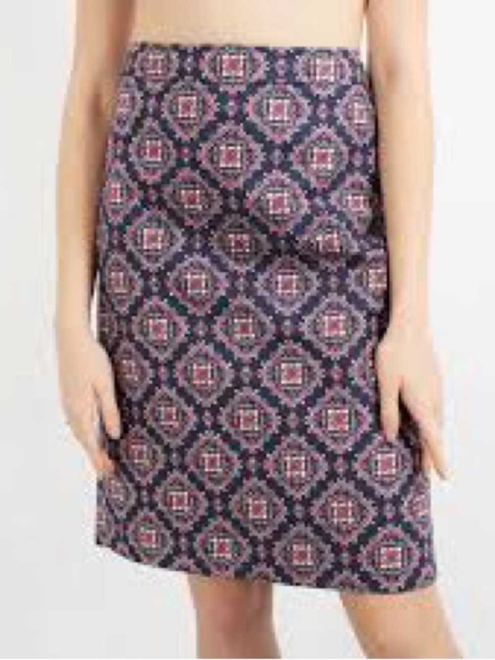 J Crew Geometric Print Pencil Skirt
